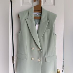 Veronica Beard Mint Double-Breasted Vest